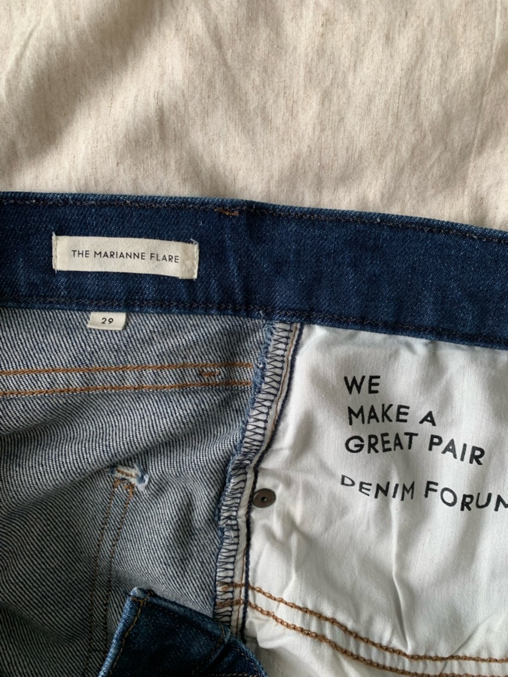 DENIM FORUM JEANS Women’s MARIANNE FLARE HIGH WAIST ITALIAN ORGANIC COTTON SZ 29 - Picture 6 of 12